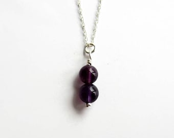 Amethyst Necklace - Sterling Silver - February Birthstone - Amethyst Jewelry - Purple Gemstone Necklace - 6th Anniversary Gift