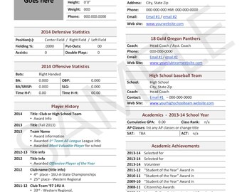 fast pitch softball player profile template used for college college recruiting profile template