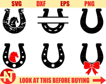 Horseshoe SVG Monogram Frame svg Western Horse SVG Cutting Files svg files for Cricut Silhouette svg cut file SVG Dxf Eps Png