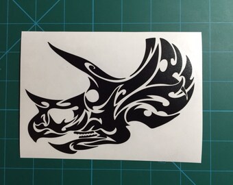 Tribal Triceratops Decal 4x6