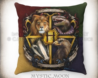 Welcome Home Throw Pillow / Potter Gift / Nerd Gifts / Wizard / Witchcraft / School / Potter Decor / warts