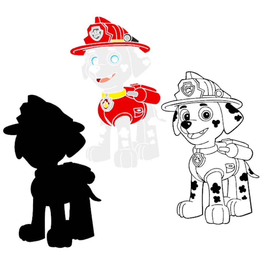 Download SVG DXF Paw Patrol Marshall Vector LAYERED Cut Files ...