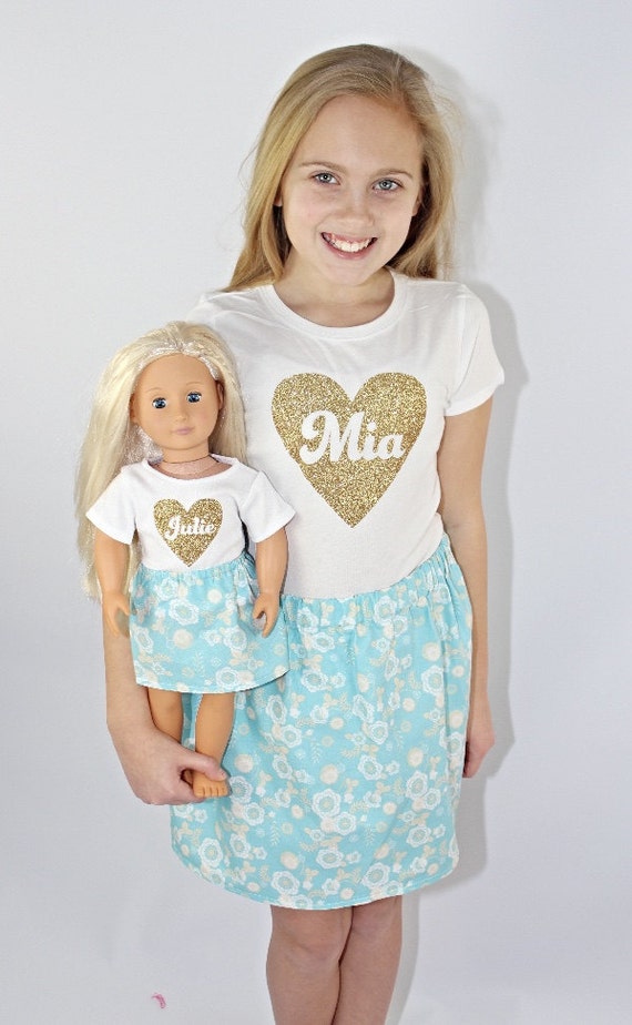 Matching Girl and Doll Name Shirts. Dollie and Me Clothes. 18