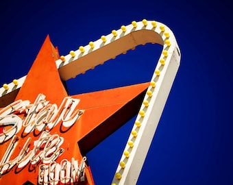 Los Angeles Starlite Room Neon Sign | Vintage Bar Decor | North Hollywood Art | Blue Orange White | Fine Art Photography