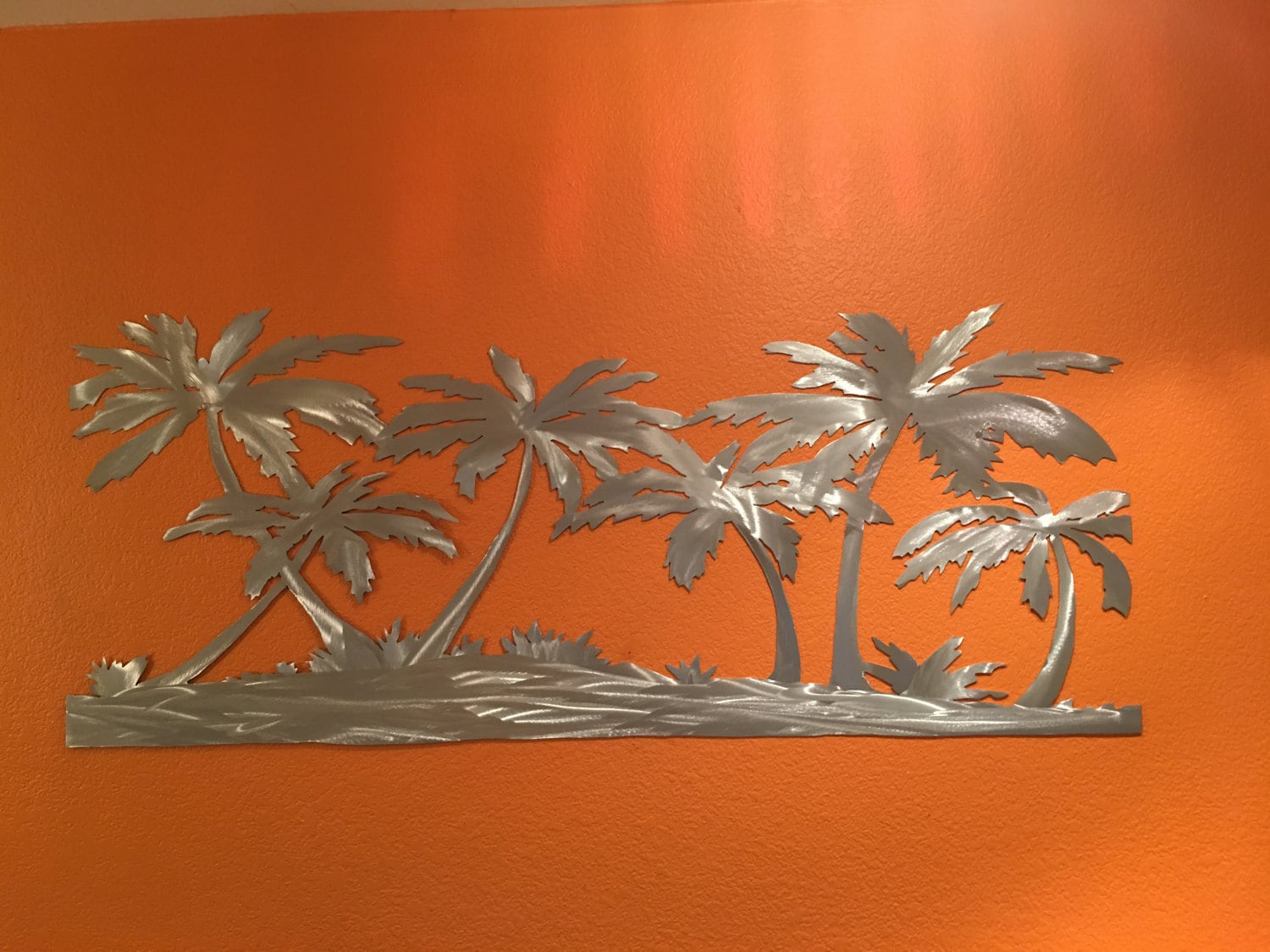 Palm Trees On The Beach Metal Wall Art Tropical Artwork Hand Cut One