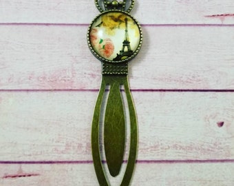 Paris Bookmark, glass cabochon, bookmarks, Paris