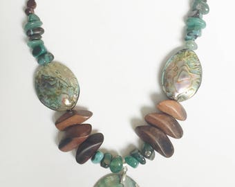 Earthly Wonder* abalone shell pendant necklace