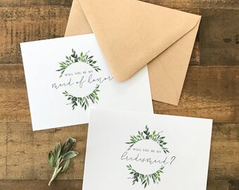 Floral Bridesmaid Proposal Card | Botanical Maid of Honor Proposal | Bridal Party Card