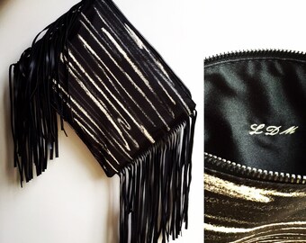 personalized clutch, gift for her, initials hand stitch, handmade custumized handbag, pay by letter