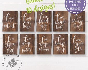 Wedding Aisle Signs svg, Farmhouse Wedding svg, SVG Bundle, Corinthians 13 svg, Love is Patient svg, Love Never Fails svg, Digital Files