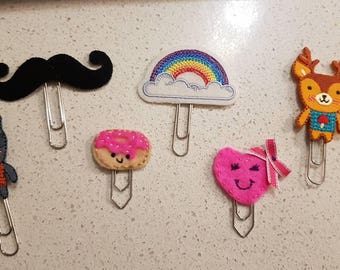 Planner Paperclips - felt paperclip - cute organising