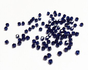Swarovski Crystal Bicones 4 MM Dark Indigo - 100 Pieces - CB023