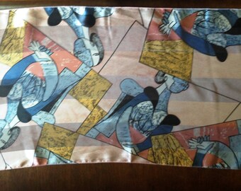 Neck Scarf, Picaso Artwork Scarf, Impressionist, Colorful Scarf