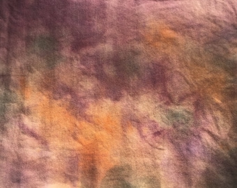 Rug Hooking Wool-Rose-Green-Orange-Hand Dyed Fabric-Mottled Colors
