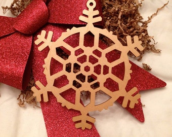 Extra Large Wooden Laser Engraved Snowflake (Style B)
