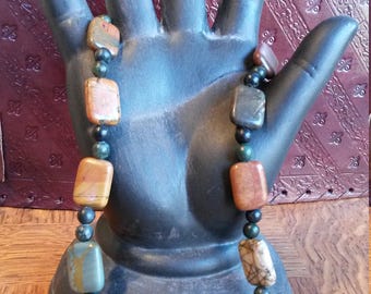 Picasso Jasper and Serpentine Bead Choker