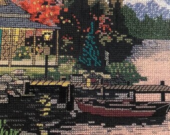 SUMMERSALE Thomas Kinkade, Painter of Light, The End of a Perfect Day, Designed for, Counted Cross Stitch, or Needlepoint, Candamar, Chart,