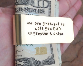 Father's Day Gifts, Money Clip, Personalized Money Clip, Brass Money Clip, Husband Gift, Boyfriend Gift, Personalized For Dad, Gifts For Dad