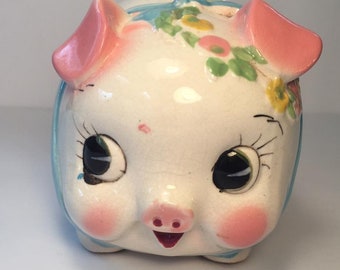 Vintage Porcelain Piggy Bank