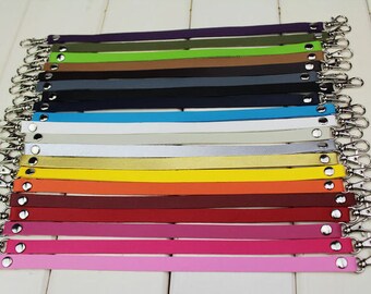 A Pair 30cm / 12 inch Long PU Leather Solid Wrist Strap with Silver Lobster Clasp