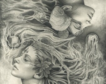 Twin Elementals Art Print