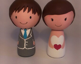 Custom Kokeshi Doll Wedding Cake Topper