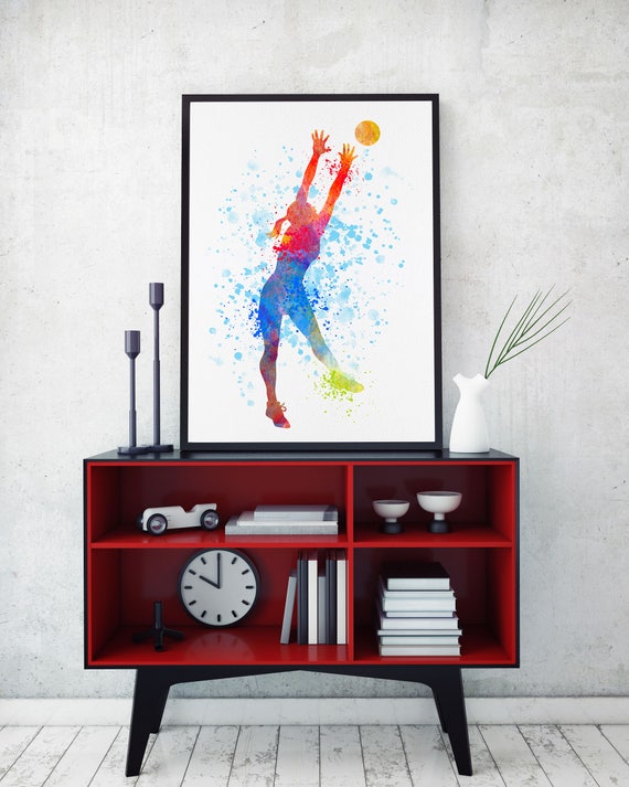 Netball Art Netball Print Netball Player Watercolour Sport