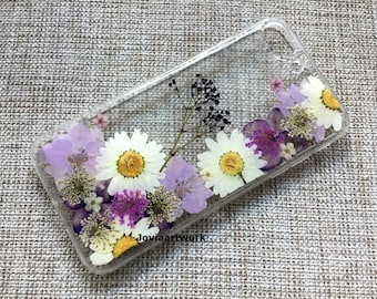 Genuine pressed dried flower Samsung / iphone case - crystal clear case