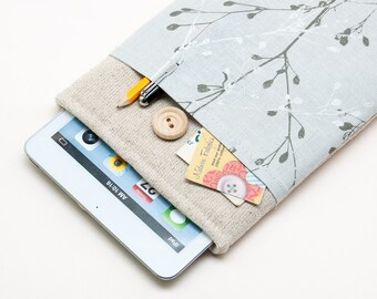 30% OFF SALE iPad Mini Case with button closure. Padded Cover for iPad Mini 1 2 3 4. iPad Mini Sleeve Bag.