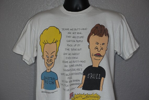1993 RARE Beavis And Butt-Head Are Not Real - MTV Network Vintage T-Shirt