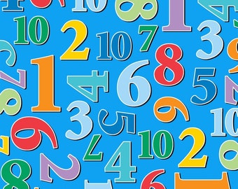 Numbers Blue Count with Me Studio E Fabric 1 yard