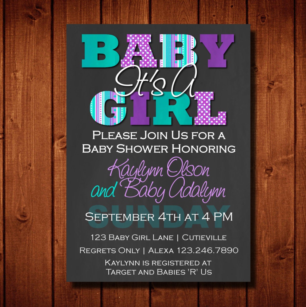 Girls Purple Invitations 10