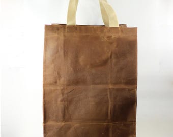 Waxed Canvas Shopping Bag - Zero Waste - Grocery Bag - Gift for Him - Gift for Her - Large Tote Bag - Canvas Tote Bag - Market Bag - Waxed