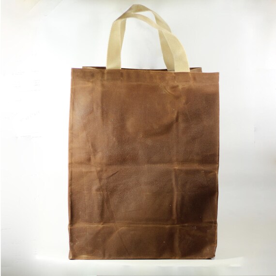Waxed Canvas Shopping Bag Zero Waste Grocery Bag Gift
