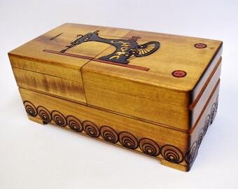 Handmade Wooden Sewing Box/ Sewing basket/Storage box/ Needle box
