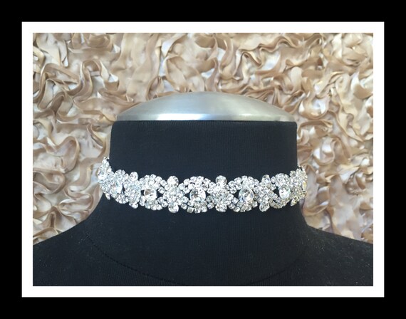 Silver Diamond Rhinestone Choker #C106
