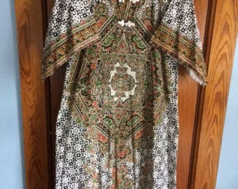 Vintage Dashiki Batik Cotton Caftan 70's