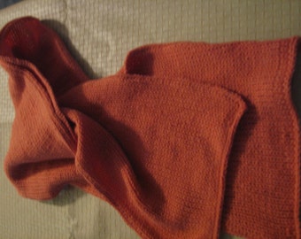 S-075 Knitted Orange Scarf