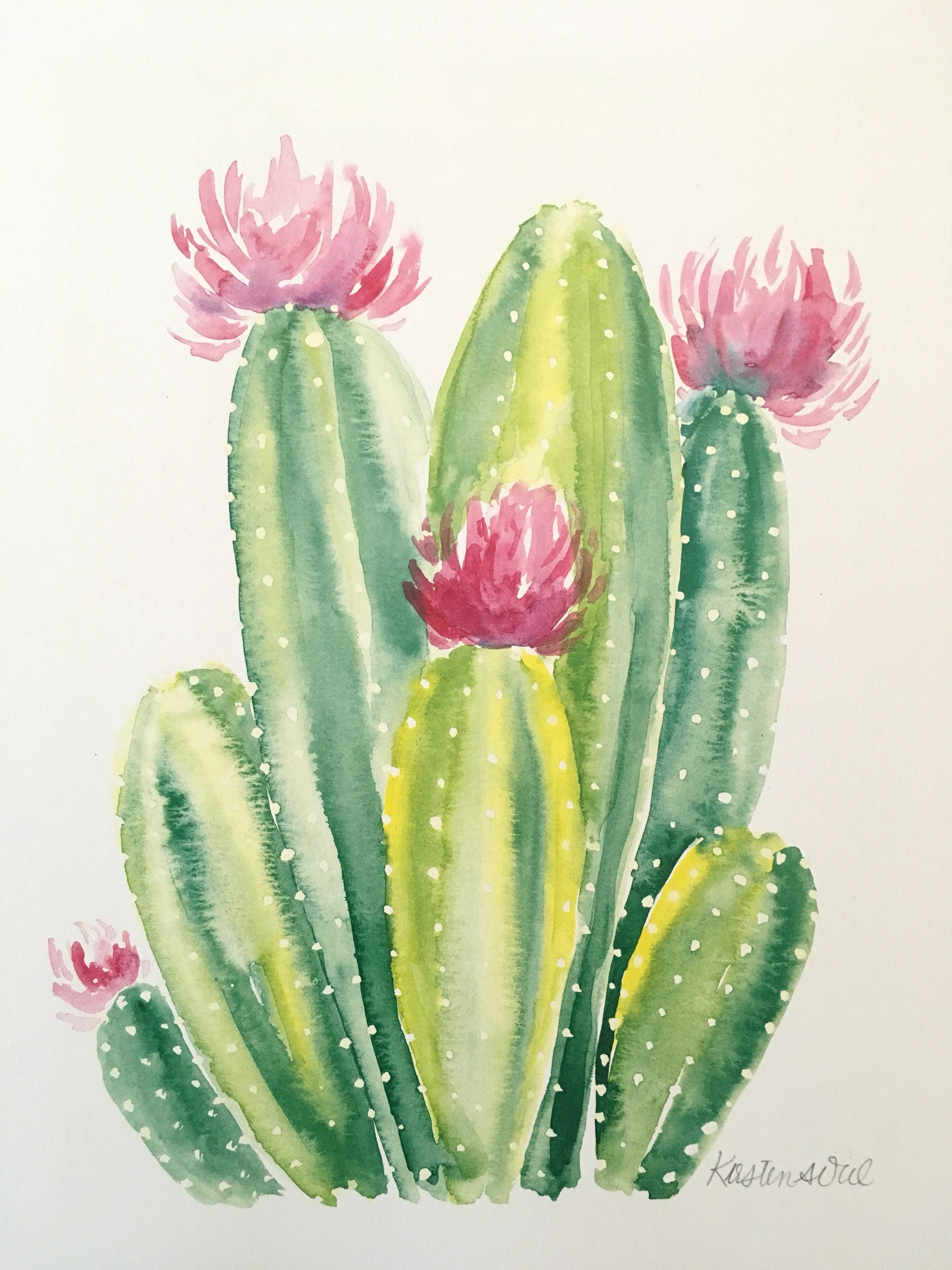 Cactus watercolor PRINT