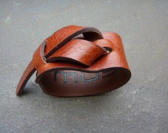 leather cuff in cognac by Muse, women's bracelet, nickel free