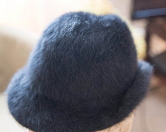 Vintage Black Marabou Hat