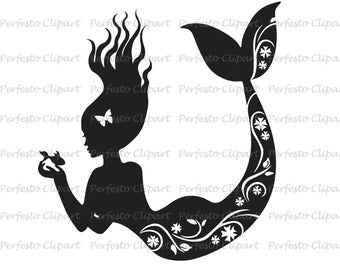 Download Mermaid silhouette | Etsy