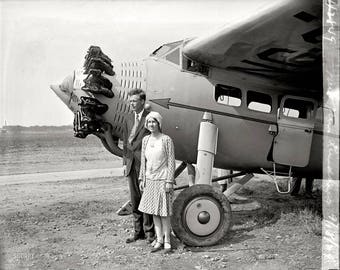 Charles Lindbergh and Anne Morrow Lindbergh at Bolling Field en route to South America in 1929