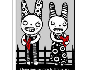 It's Scary - GingerDead Goth / Alternative Greeting Card w/ Envelope - Strange Humor