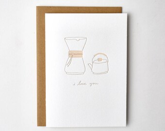 Chemex Coffee Letterpress Greeting Card