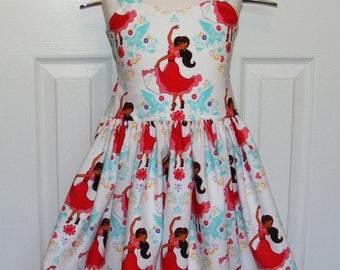 Elena of Avalor Peekaboo Tie Back Dress (3T, 4T, 5, 6,7, 8)