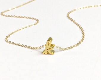 Tiny Initial Necklace, Dainty Initial Necklace, Personalized Necklace, Letter Necklace, Bridesmaids Gift, Initial Jewelry, Personalized
