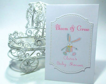 Baby Shower Favors - Wildflower Seeds - Stuffed Bunny - Bloom & Grow - Set of 20