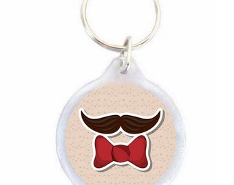 Mustache Butterfly key chain