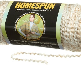 new lion brand homespun yarn 412 PEARLS cream white taupe 6 ounces acrylic polyester bulky soft knitting crochet neutral